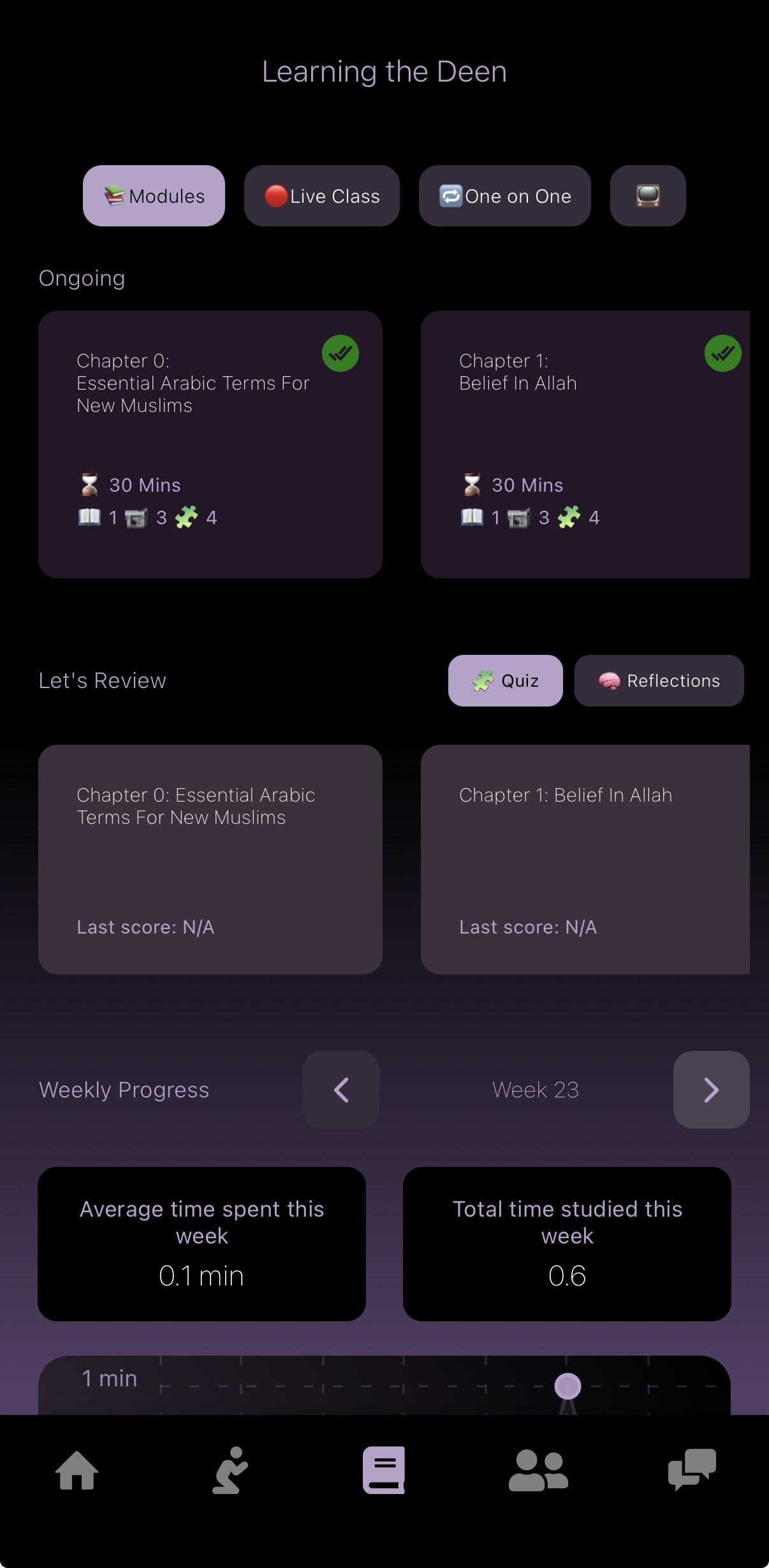 Revert Companion learning modules screen